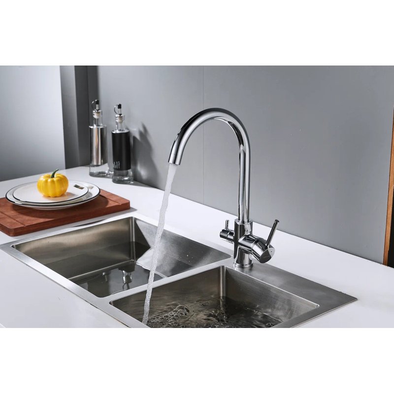 Смеситель для кухни с подключением фильтра Shevanik S128, хром