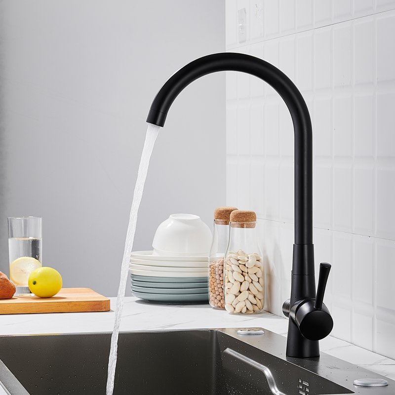 Смеситель для кухни с подключением фильтра Shevanik S428H, черный