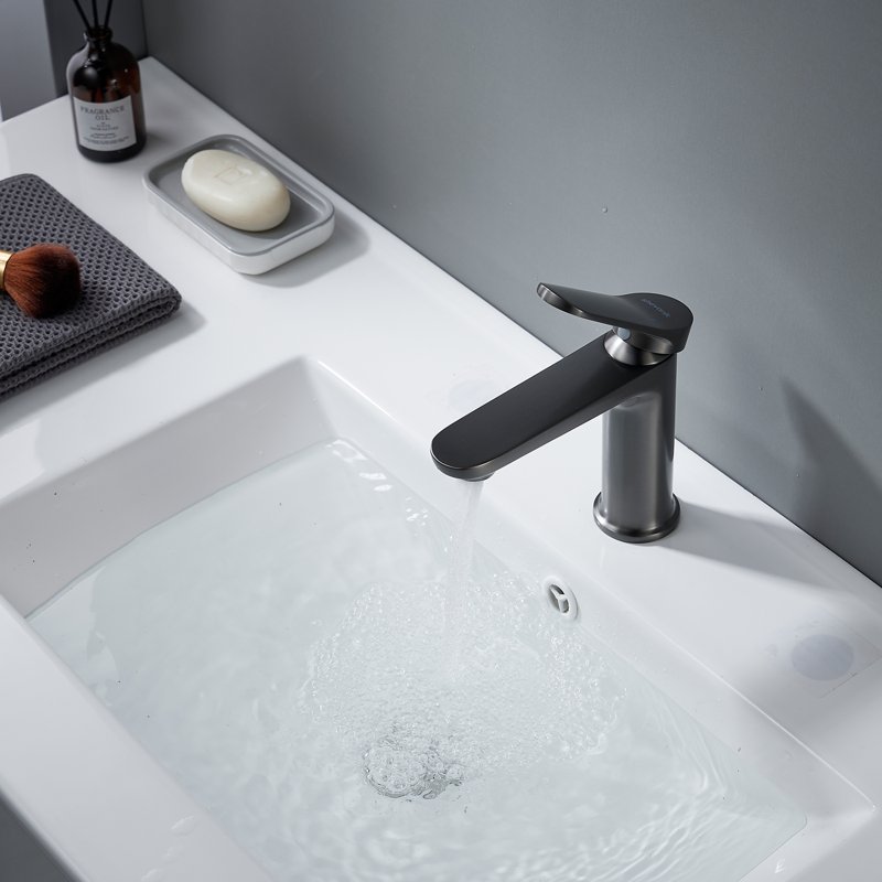 Смеситель для раковины Shevanik S4301T, оружейная сталь