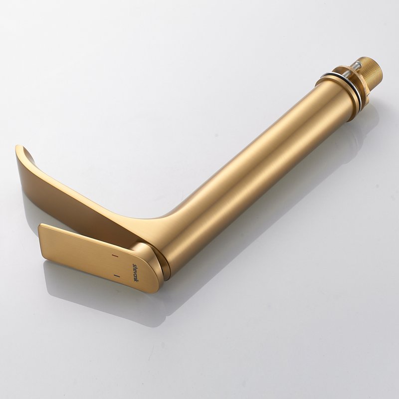 Смеситель для раковины высокий Shevanik S4111G, золотой сатин