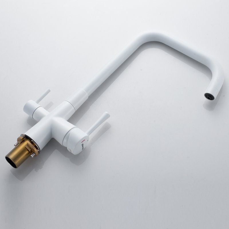 Смеситель для кухни с подключением фильтра Shevanik S528C, белый