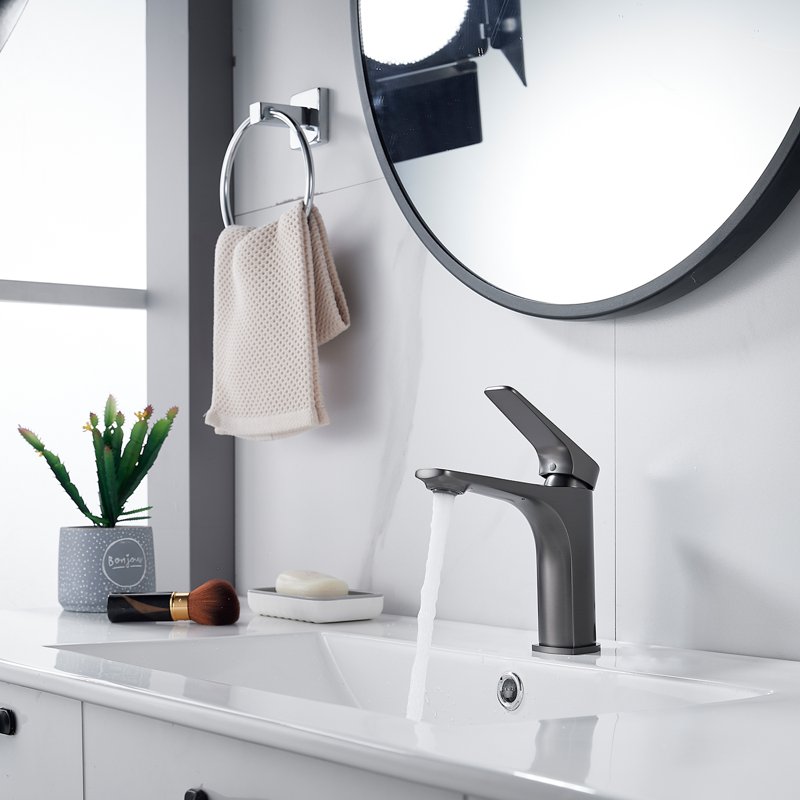 Смеситель для раковины Shevanik S4201T, оружейная сталь