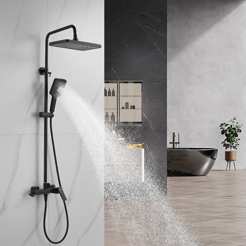 Душевая система Shevanik S9136T, оружейная сталь