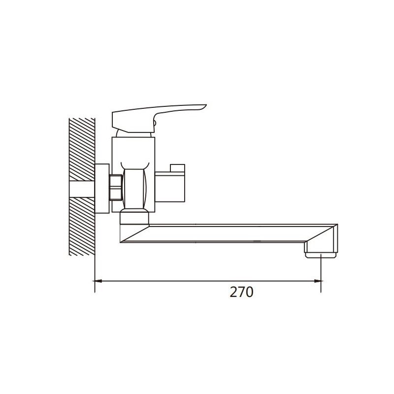 Смеситель для ванны Shevanik S8502T, оружейная сталь