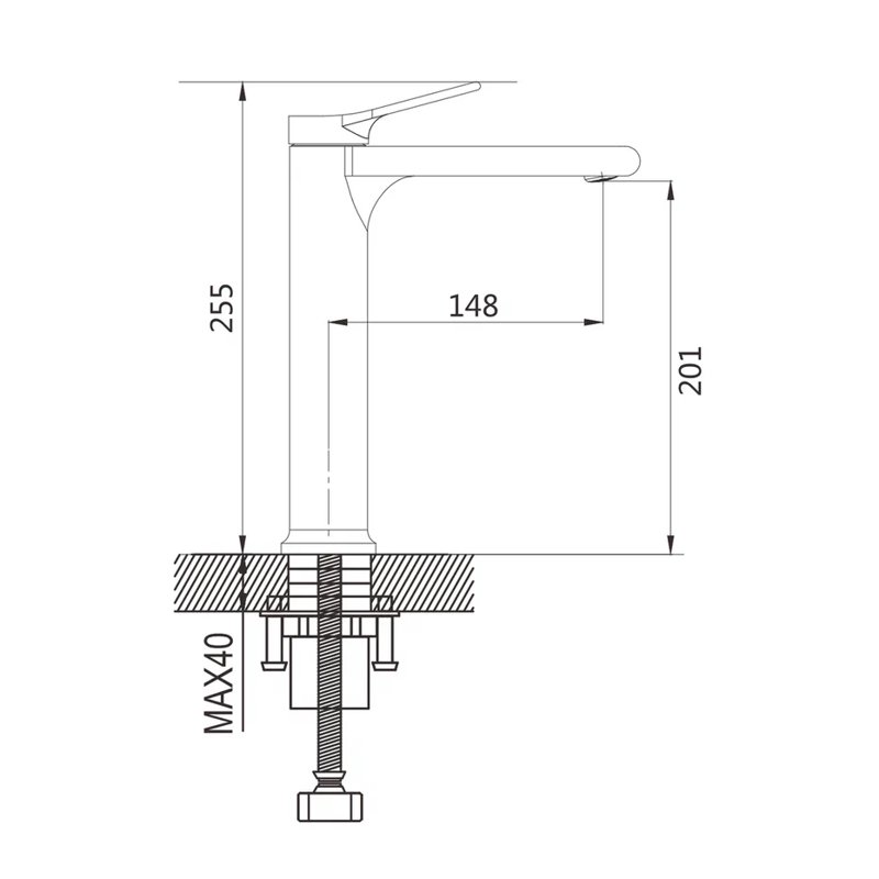 Смеситель для раковины Shevanik S8311H, черный