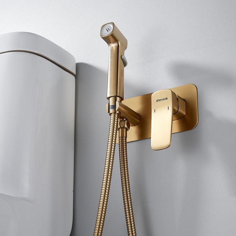 Гигиенический душ со смесителем Shevanik S8505H-1, черный