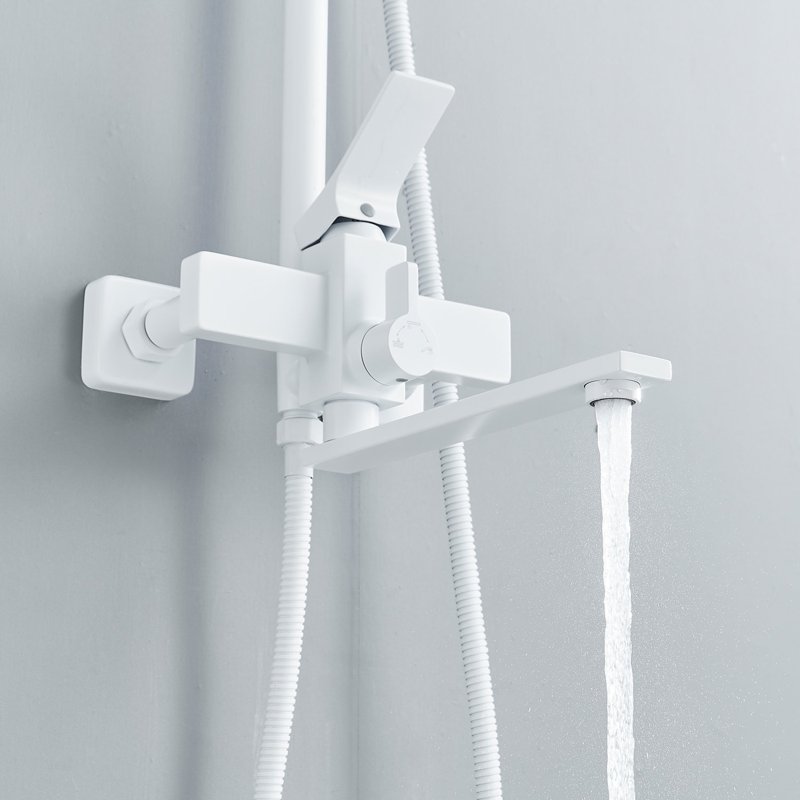 Душевая система Shevanik S8136F, белый/хром