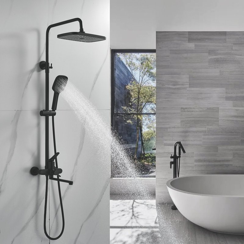 Душевая система Shevanik S6836T, оружейная сталь