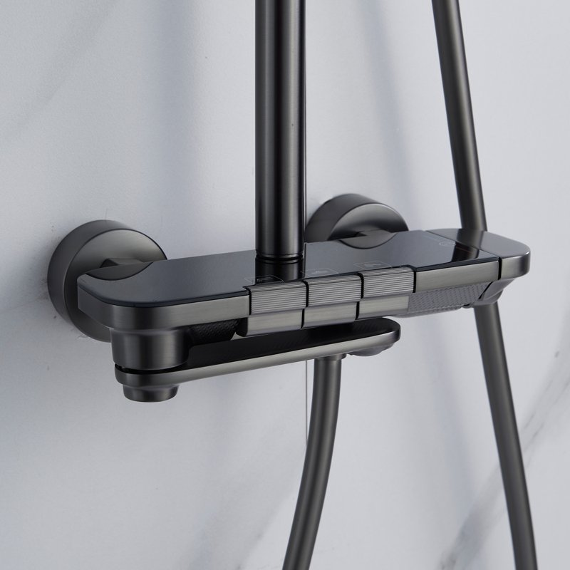 Душевая система Shevanik S9636T, оружейная сталь