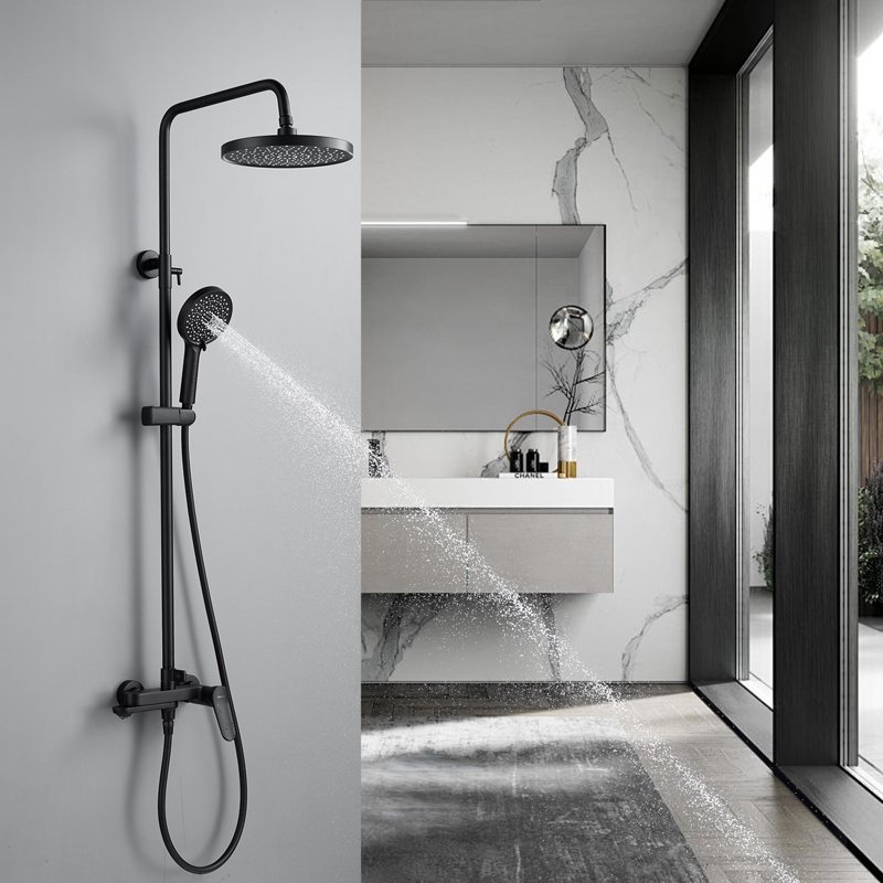 Душевая система Shevanik S8436H, черный