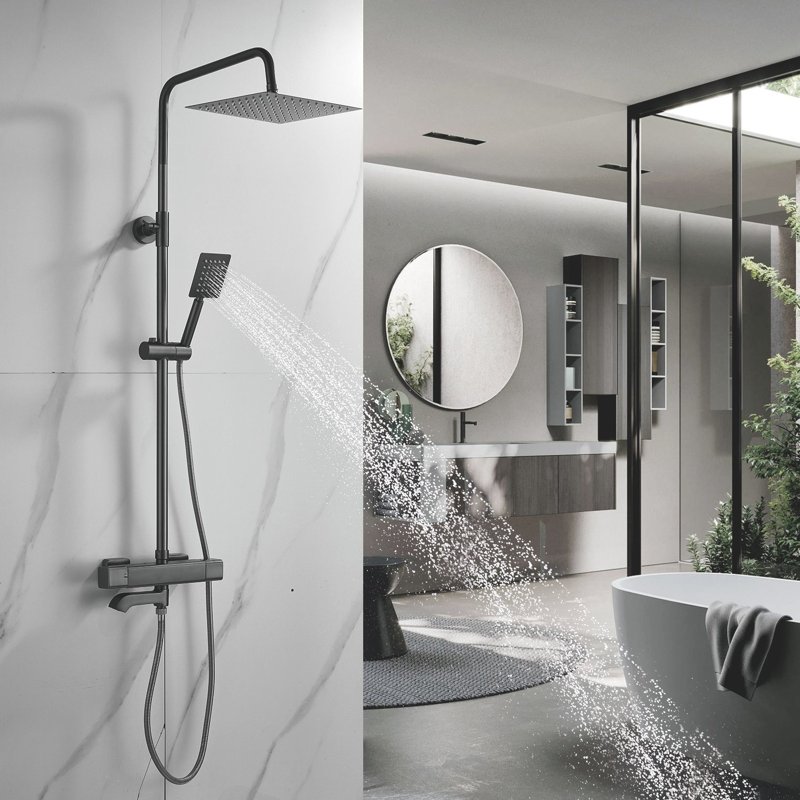 Душевая система Shevanik S8036H, черный