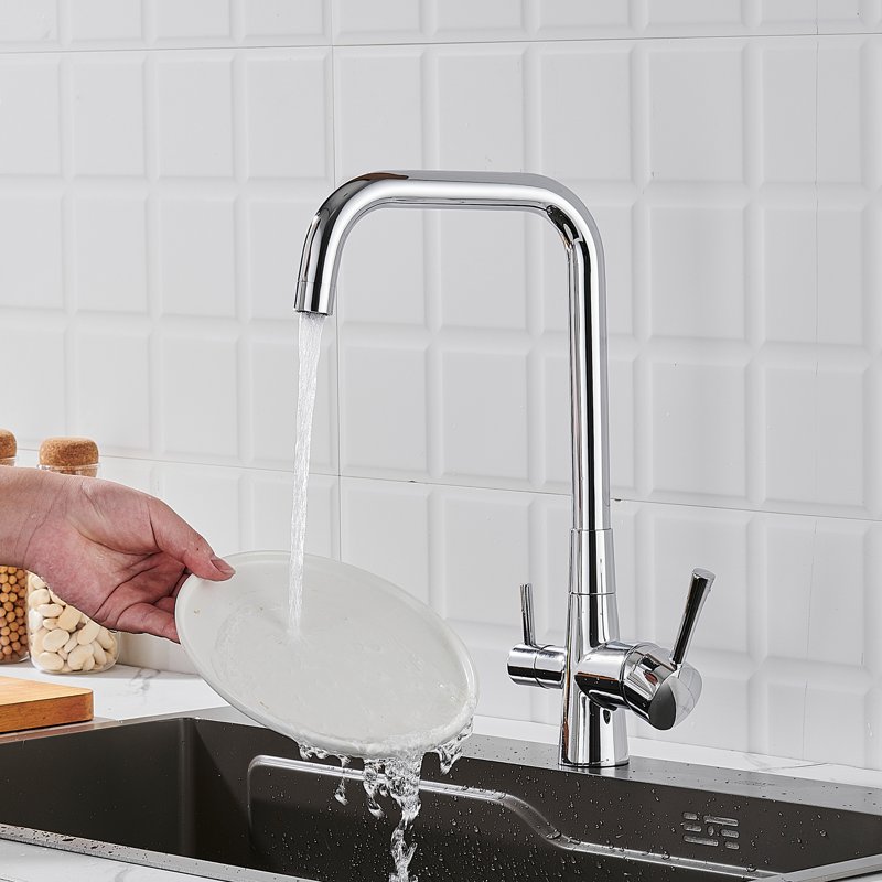 Смеситель для кухни с подключением фильтра Shevanik S528, хром