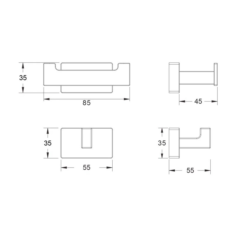 Крючок для ванной комнаты двойной Shevanik SG5621, хром
