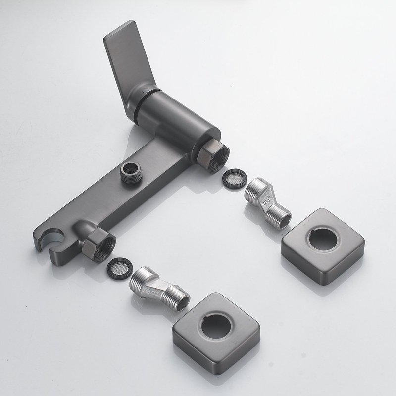 Гигиенический душ со смесителем Shevanik S107T, оружейная сталь