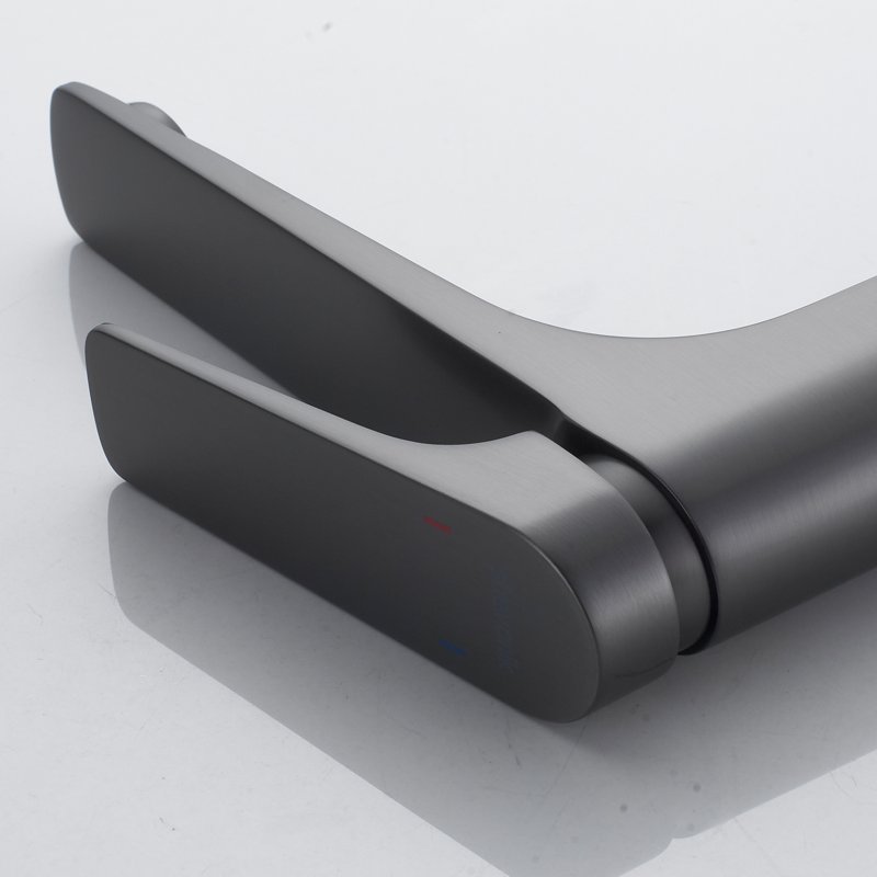 Смеситель для раковины высокий Shevanik S4211T, оружейная сталь