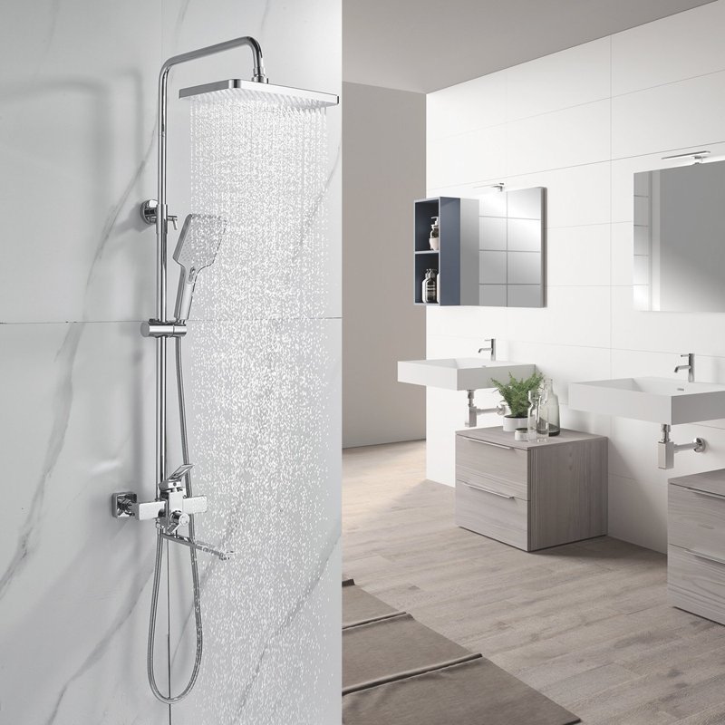 Душевая система Shevanik S6036H, черный/хром