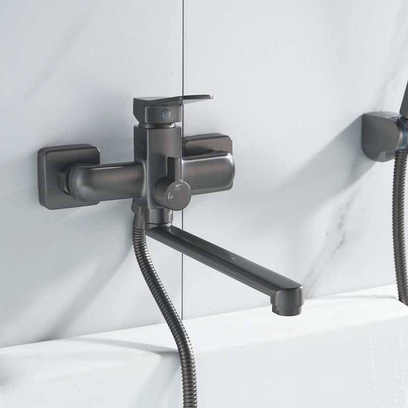 Смеситель для ванны Shevanik S9902T, оружейная сталь