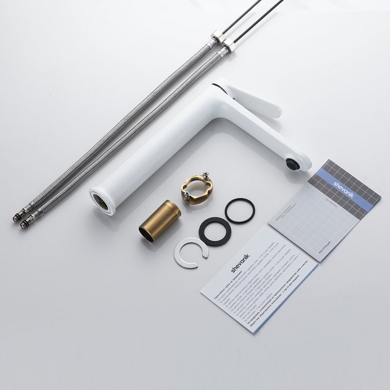 Смеситель для раковины высокий Shevanik S4311C, белый