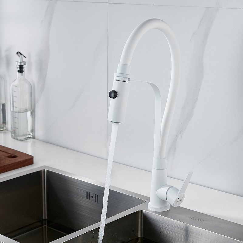 Смеситель для кухни с гибким изливом и режимом 