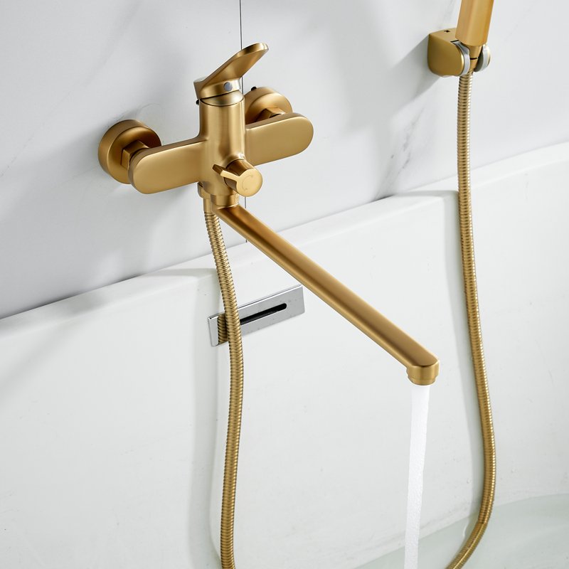 Смеситель для ванны Shevanik S4322G, золотой сатин