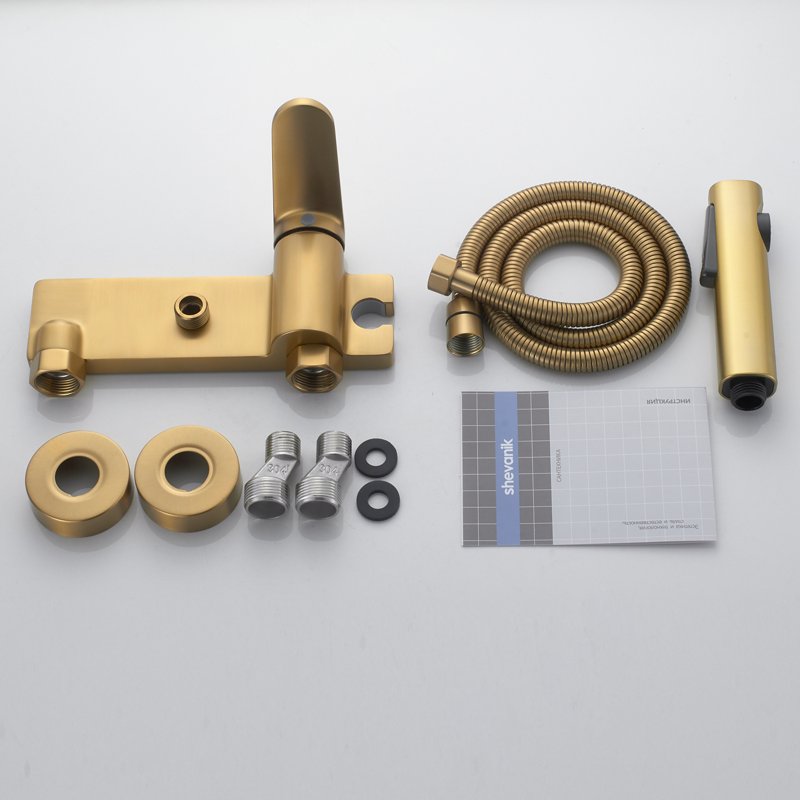 Гигиенический душ со смесителем Shevanik S9605T-1, оружейная сталь