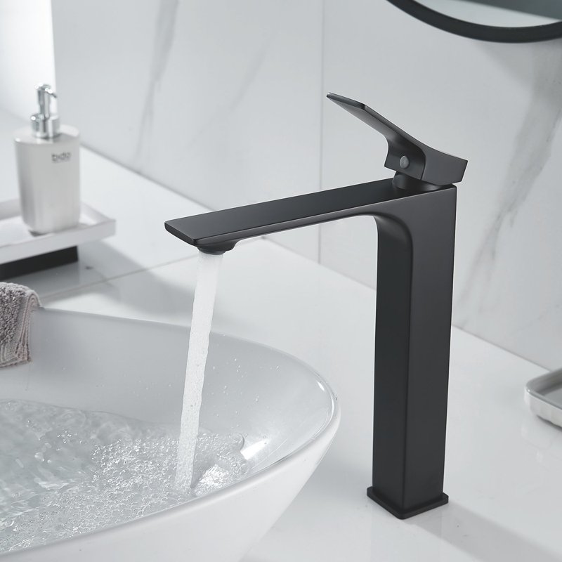 Смеситель для раковины высокий Shevanik S6111H, черный