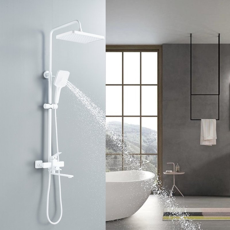 Душевая система Shevanik S8136F, белый/хром