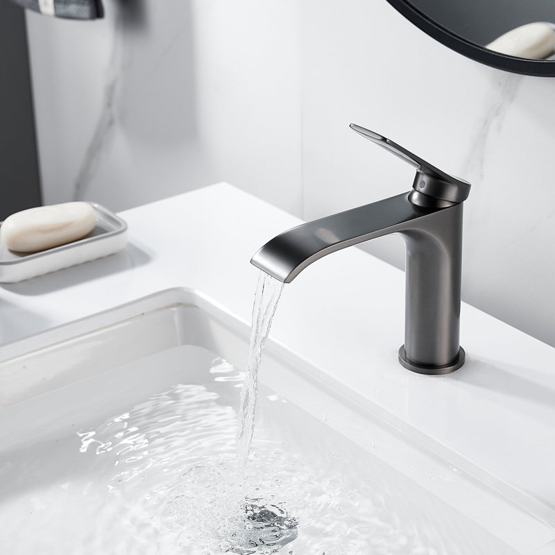 Смеситель для раковины Shevanik S4101T, оружейная сталь