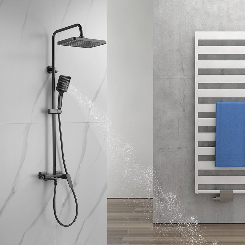 Душевая система Shevanik S8236T, оружейная сталь