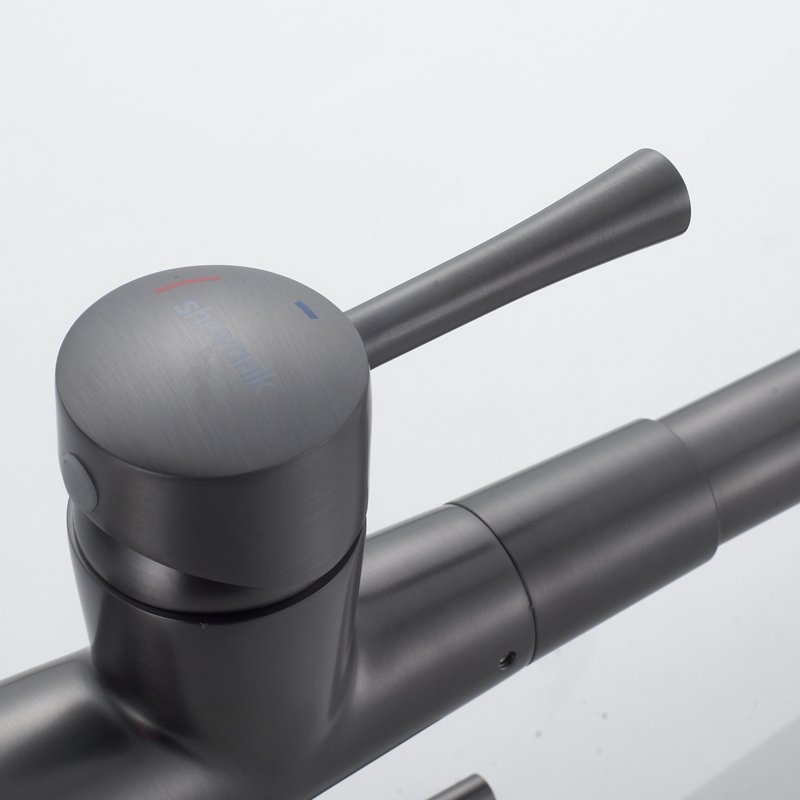 Смеситель для кухни с подключением фильтра Shevanik S428T, оружейная сталь