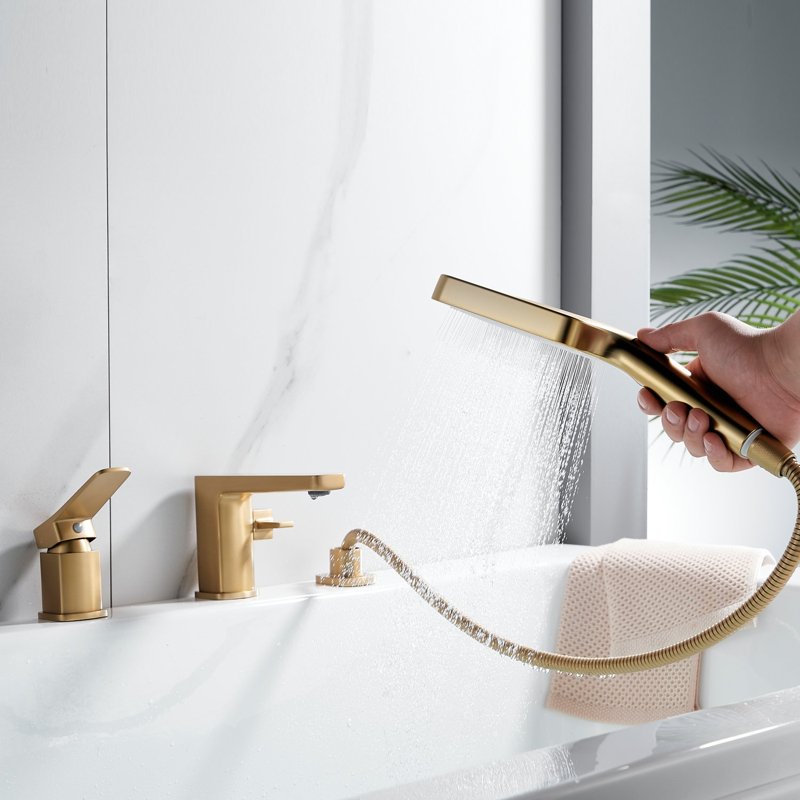 Смеситель на борт ванны Shevanik S9912G, золотой сатин