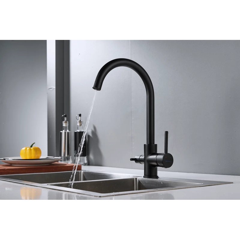 Смеситель для кухни с подключением фильтра Shevanik S128H, черный