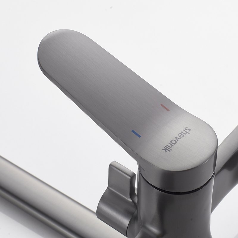 Смеситель для ванны Shevanik S4322T, оружейная сталь