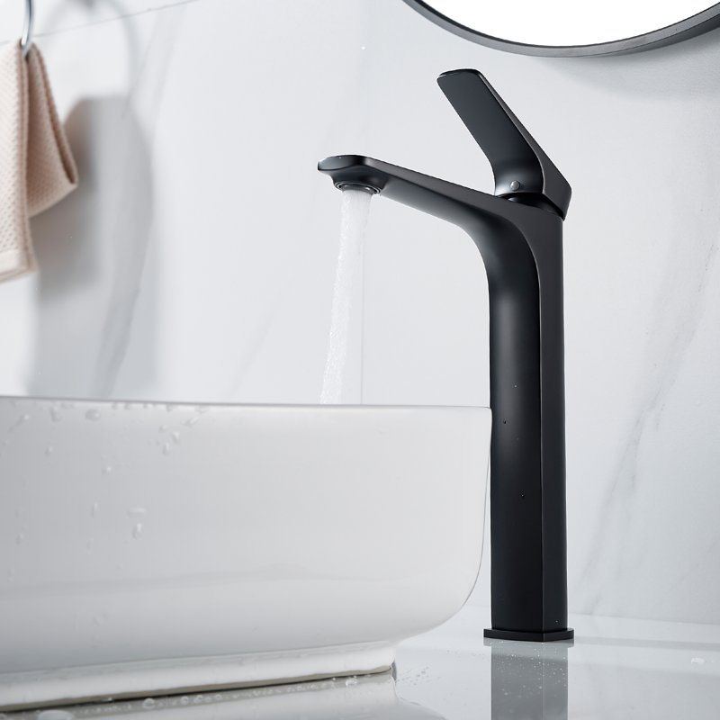 Смеситель для раковины высокий Shevanik S4211H, черный