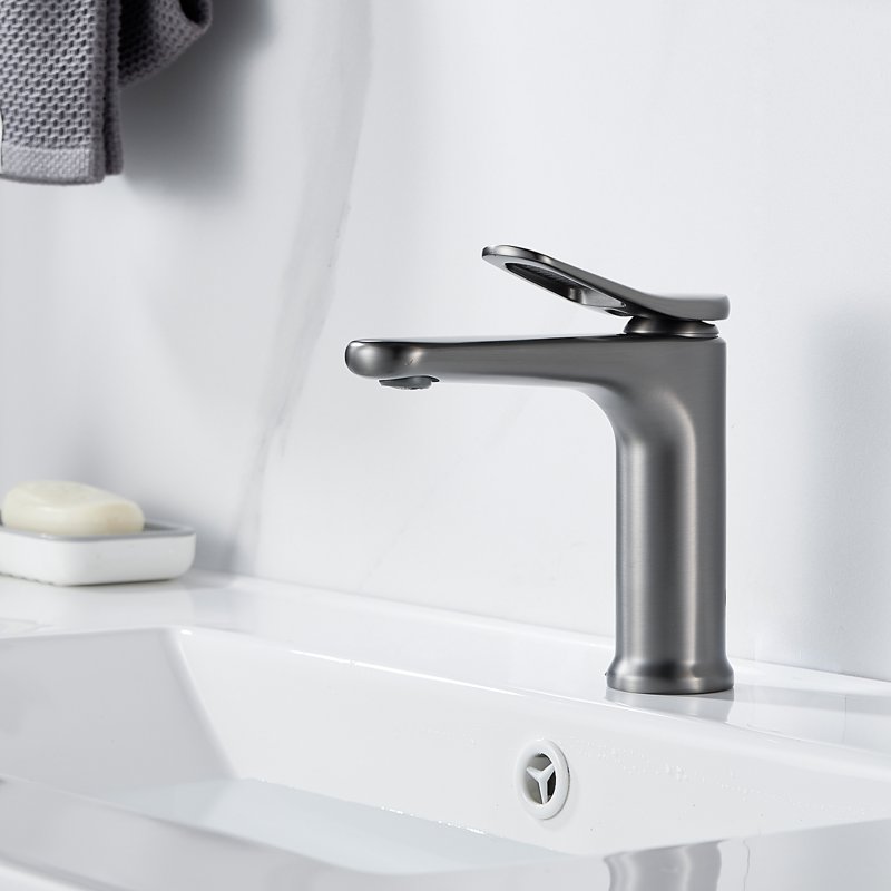 Смеситель для раковины Shevanik S4701T, оружейная сталь