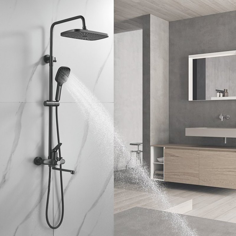 Душевая система Shevanik S7036H, черный