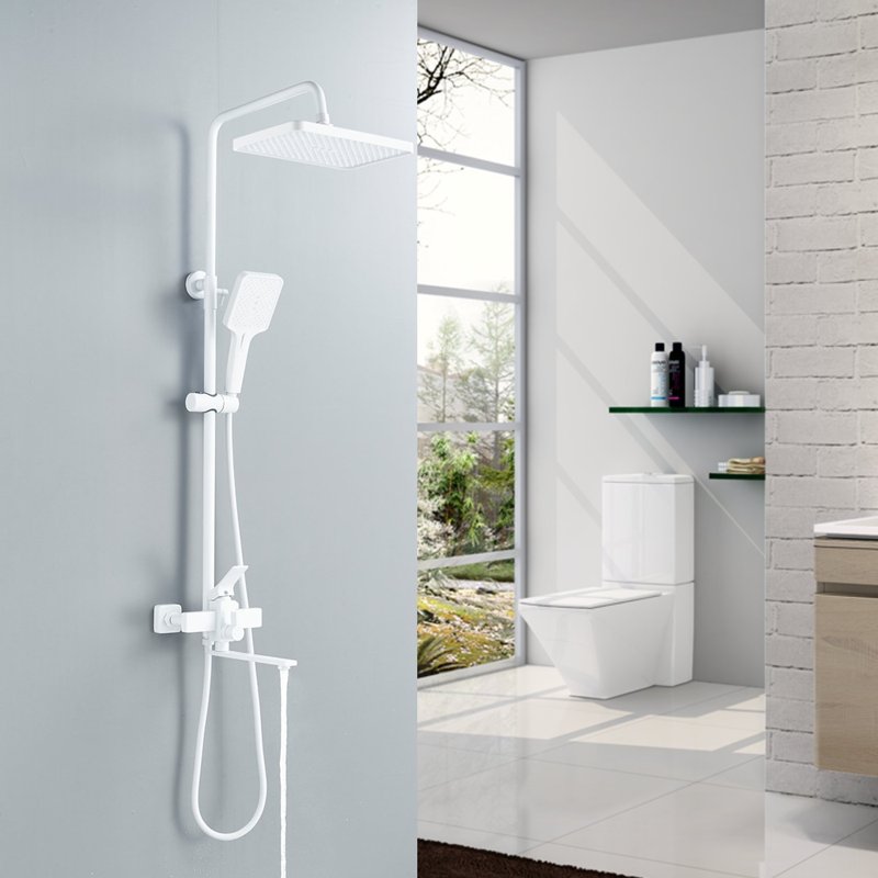 Душевая система Shevanik S8136F, белый/хром