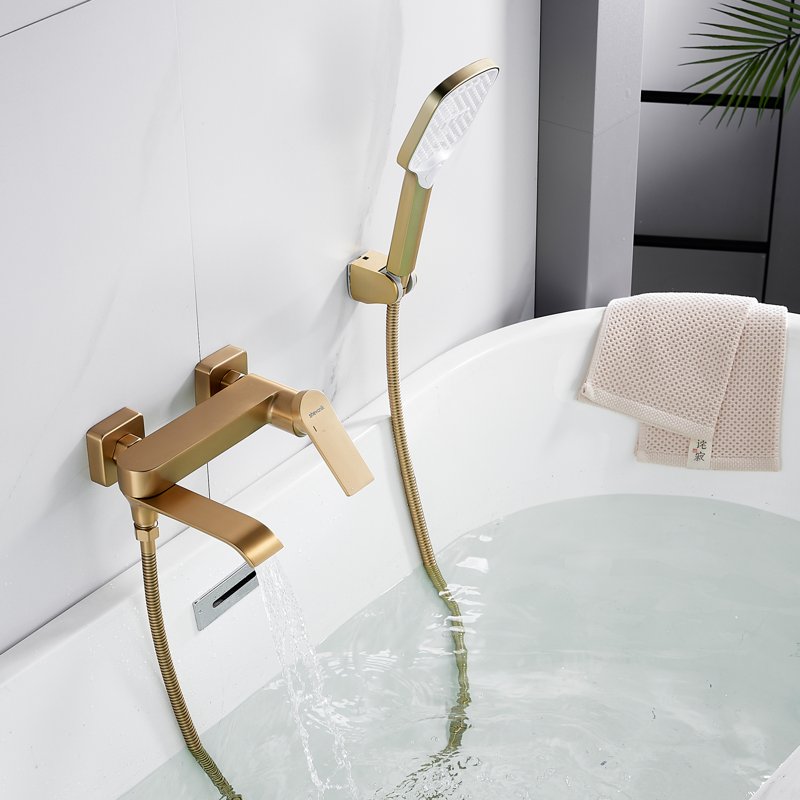 Смеситель для ванны Shevanik S4102G, золотой сатин