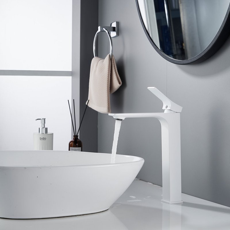 Смеситель для раковины высокий Shevanik S6111C, белый