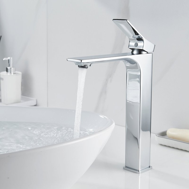 Смеситель для раковины высокий Shevanik S6111, хром