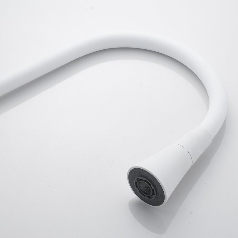 Смеситель для кухни с гибким изливом Shevanik S543C-1, белый