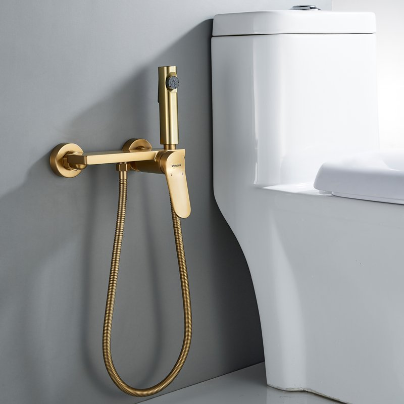 Гигиенический душ со смесителем Shevanik S9605T-1, оружейная сталь