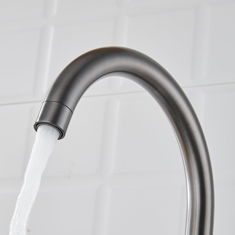 Смеситель для кухни с подключением фильтра Shevanik S428T, оружейная сталь