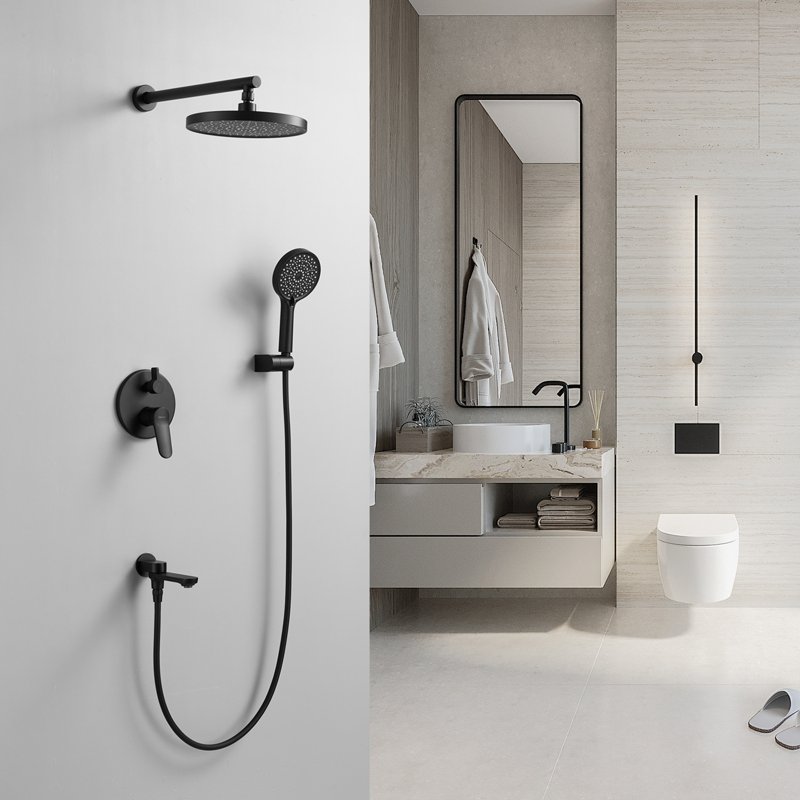 Душевая система встраиваемая Shevanik S4335H, черный