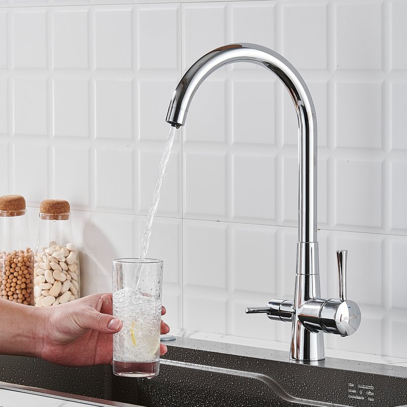 Смеситель для кухни с подключением фильтра Shevanik S428, хром