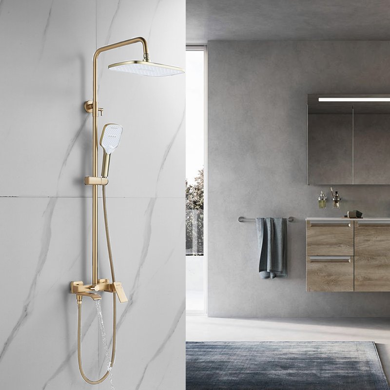 Душевая система Shevanik S8536T, оружейная сталь