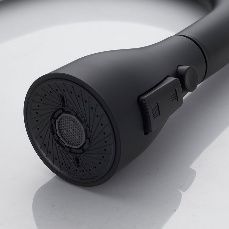 Смеситель для кухни с выдвижным изливом Shevanik S363H, черный