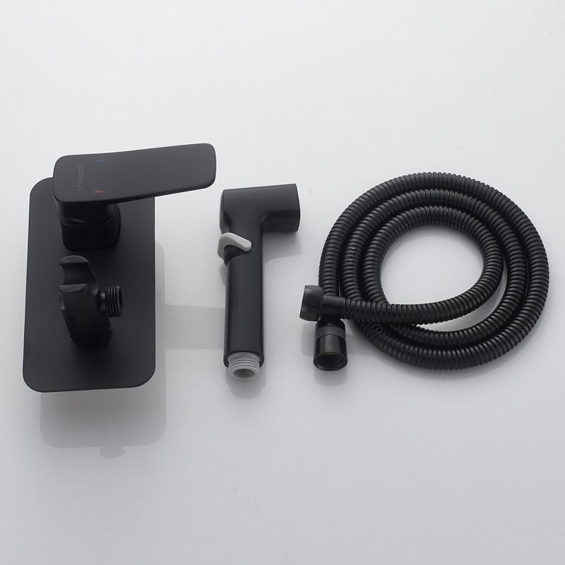 Гигиенический душ со смесителем Shevanik S8505T-1, оружейная сталь