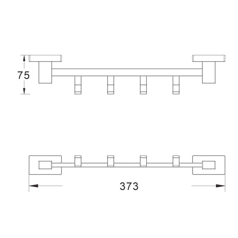 Планка с крючками Shevanik SG5641, хром