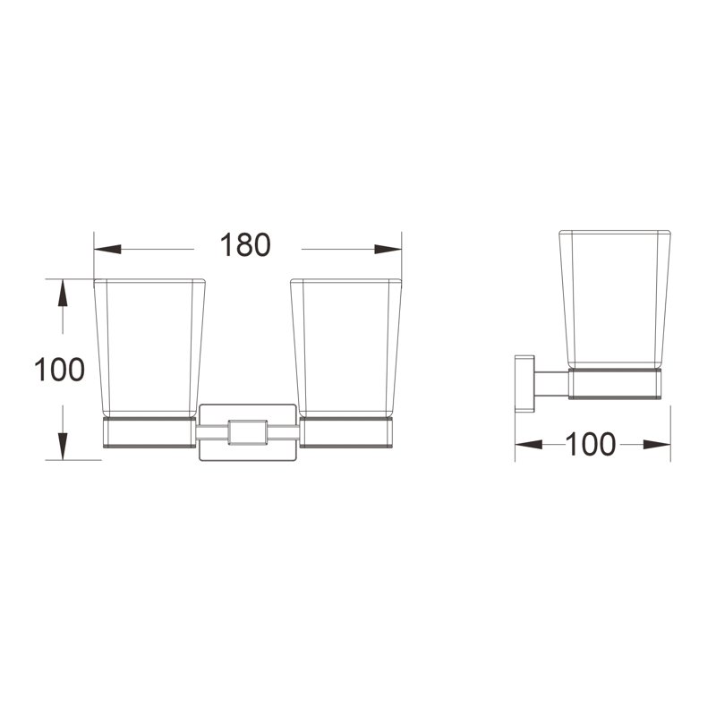 Стакан для ванной комнаты двойной Shevanik SG5622C, белый
